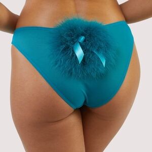 Bettie Page Teal Powder Puff Brief-Size 6-New
